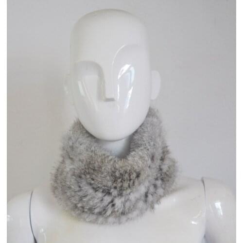 Free Shipping China AU114 Women Elastic Hand Knit Women Real Rabbit Fur Headbands