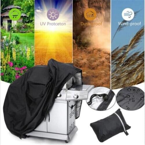 Black Waterproof Barbeque BBQ Grill Cover Outdoor Grill Anti Dust Bag For Gas Charcoal Electric Barbecue Tools Accessories Cover