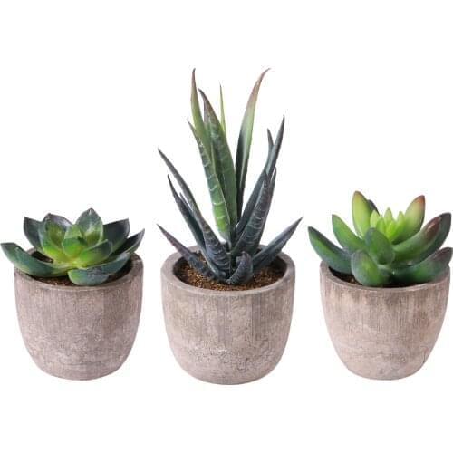 Home Artificial Succulent Plants Fake Artificial Bonsai with Pots Decorative Ball Plants Artificial Flower Mini Plants decor