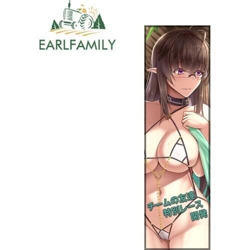 EARLFAMILY 13cm x 4cm for Sexy Anime Girl RV Car Stickers Waterproof Decal Surfboard Campervan Motorcycle Laptop Scratch-Proof