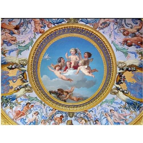 Custom photo 3d ceiling murals wallpaper Non-woven European Cute little angel playing painting room wallpaper for walls 3d