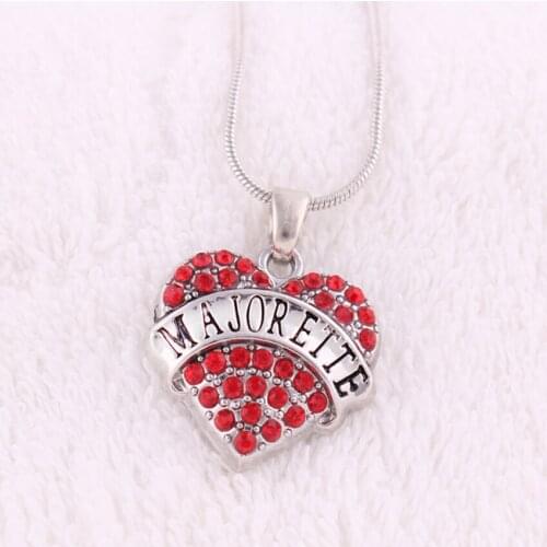 Best-Selling rhodium plated zinc studded with sparkling crystals MAJORETTE heart pendant wheat chain necklace