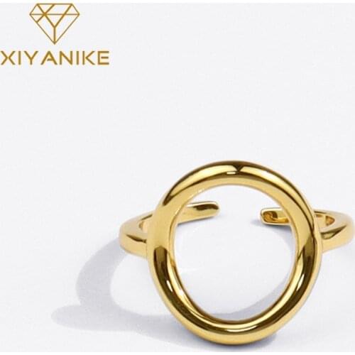 XIYANIKE 925 Sterling Silver New Round Hollow Ring Fashion Opening Couple Female Temperament Romantic Jewelry Wholesale Кольцо