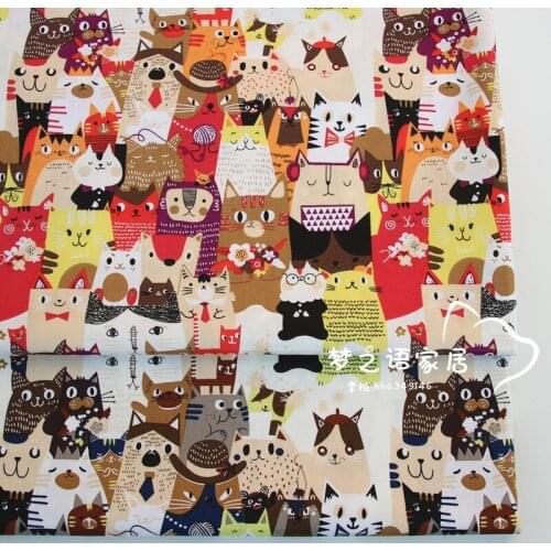 Cute Cat DIY Sewing textile tecido tissue patchwork quilting home bedding pillow tilda baby clothes 100% cotton twill fabrics