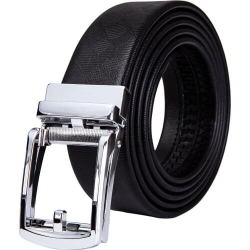 2019 Barry.Wang Belt for Men Cowhide Belts Genuine Leather Waist Belt Designer Emboss Silver Buckle Belts For Jeans Pants