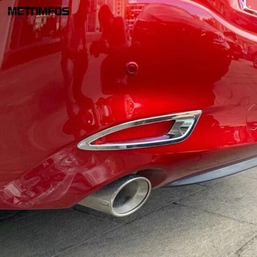 Rear Fog Light Lamp Cover Molding Trim For Mazda 6 M6 Atenza 2019 2020 2021 Chrome Foglight Frame Sticker Car Accessories
