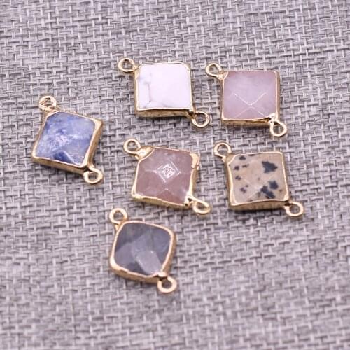 Natural Stone Flash Labradorite Faceted Connector High Quality Crystal for Charms Jewelry Making Pendant Necklace Reiki healing