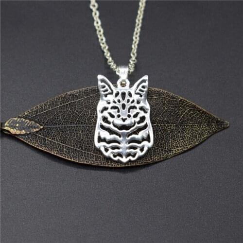 Elfin Wholesale Trendy Maine Coon Cat Necklaces Gold Color Silver Color Cat Jewellery Pendant Necklaces Women Men