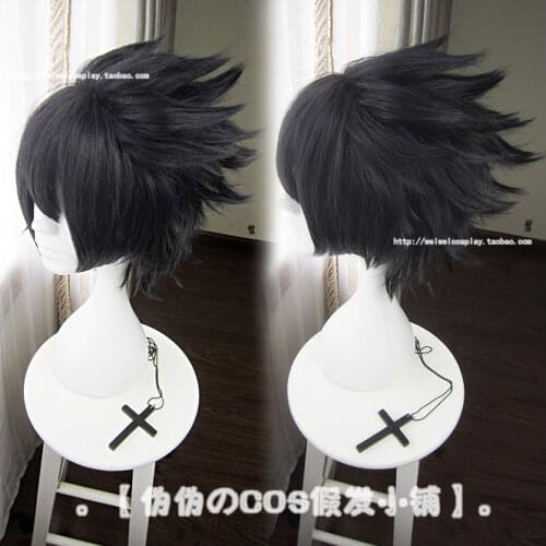 Anime NARUTO Uchiha Sasuke Cosplay Wig Short Soaring Black Fluffy Synthetic Hair Heat Resistance Wig + Wig Cap