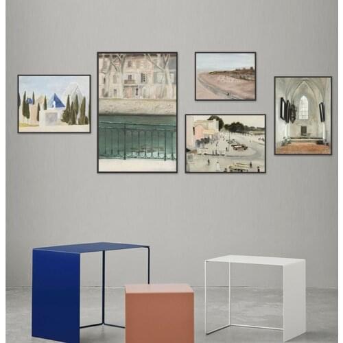 Building Landscape Canvas Oil Painting Nordic Style Poster Living Room Decoration Wall Pictures For Room Decor Wall Decor