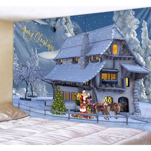 Christmas tapestry Santa Claus elk delivery gifts wall hanging tapestry holiday decoration household items decoration big blanke