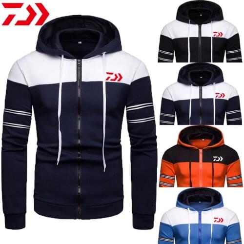Daiwa Fishing Shirt Men Autumn and Winter Comfortable and Breathable Sports Fishing Jacket Outdoor Fishing Zipper Hooded Jacket