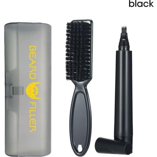 Beard Pen Beard Filler Pencil And Brush Beard Enhancer Waterproof Moustache Coloring Shaping Tools HairPencil New Hot sale