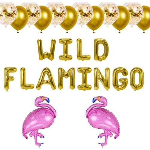 Wild Flamingo Theme Party Foil Balloons for Flamingo Party Decorations Luau Hawaiian Tropical Flamingo Party Decorations