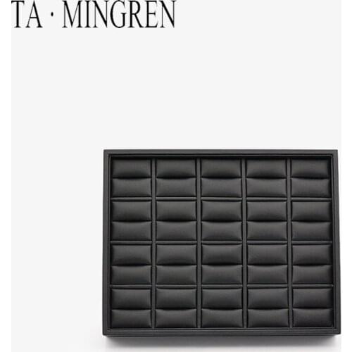 High End Fashion Custom Design BlackStorable Pu Storable Jewelry Ring Tray