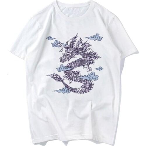 Women T Shirt Vintage Chinese Dragon Print Short Sleeve Streetwear Tops Harajuku T Shirts Women Summer Oversize Female T-shirt