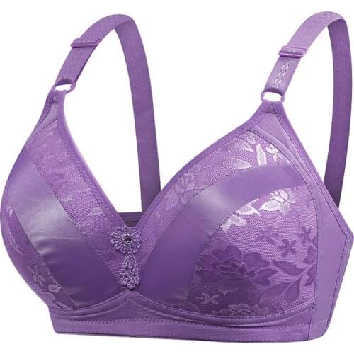 Female bra underwear women comfortable breathable bra large size big cup bra mother underwear thin section large size non-steel