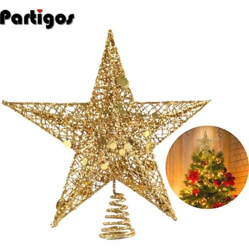 Christmas Tree Star Topper 15CM 20CM 30CM Star Christmas Decoration Glittered Tree-top Star for Christmas Tree Ornament Indoor