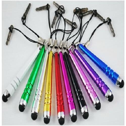 100pcs Baseball Bat Style Stylus Touch Capacitive Pens Universal for Apple Phone iPods iPads All 3.5mm Smart Phones Mix Colors