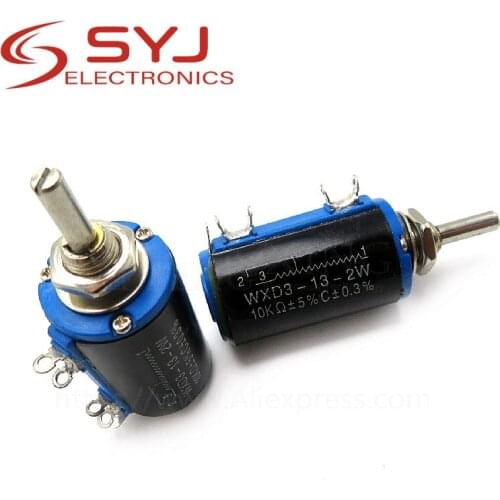 2pcs/lot WXD3-13-2W 100 200 220 470 680 1K 2.2K 3.3K 4.7K 5.6K 6.8K 10K 22K 33K 47K 100K Ohm WXD3-13 2W Wirewound Potentiometer