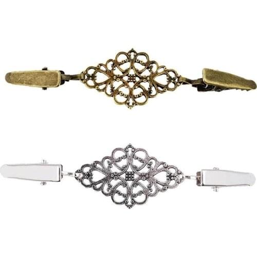 2PCS Sweater Pin Brooch Alloy Womens Cardigan Collar Clip Sweater Clip Clothing Accessories with Silver and Gold Color