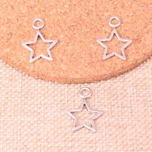 30pcs star pentagram Charms Antique Silver Plated Pendants For Jewelry Making DIY Handmade 16*22mm