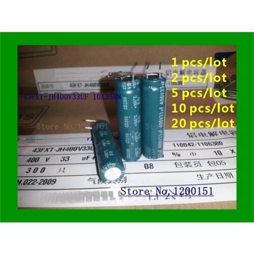 43FXT-JH400V33UF 10x35mm 400V33UF 10*35mm 33UF 400V 10*35 Electrolytic capacitor New