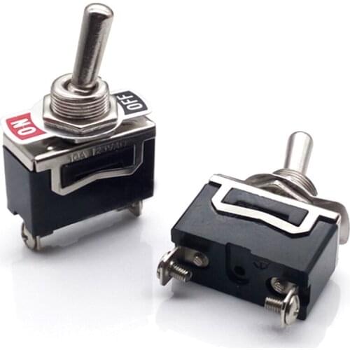 5PCS 10A 125V 6A 250V ON/OFF Heavy Duty Toggle Flick Switch Car Dash Light Metal SPST Switch