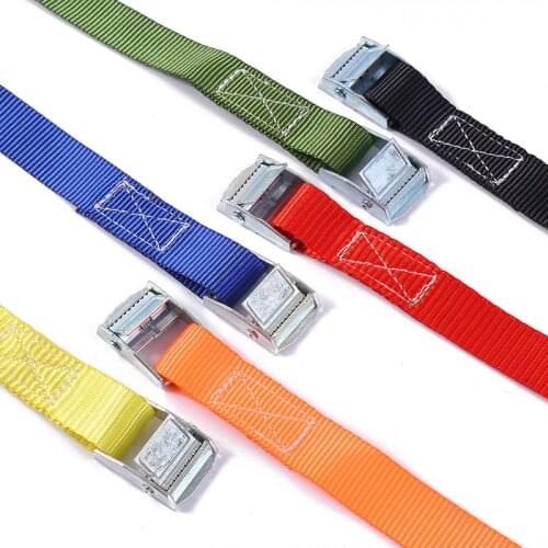 5Pcs Cargo straps 200CM Buckle Tie-Down Belt Tow Rope Strong Ratchet Belt for Car motorcycle bike With Metal Buckle Luggage Bag