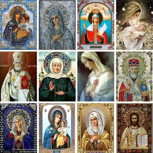 5D DIY Diamond Painting Cross Stitch Religion Icon Crystal Diamond Gift Mosaic True Religious Diamond Embroidery Rhinestones