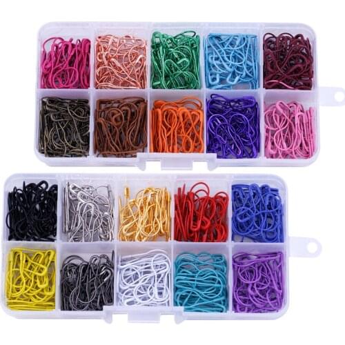 600 Pieces Assorted Bulb Safety Pins Calabash Pins Pear Shaped Pins Knitting Stitch Markers with Storage Box