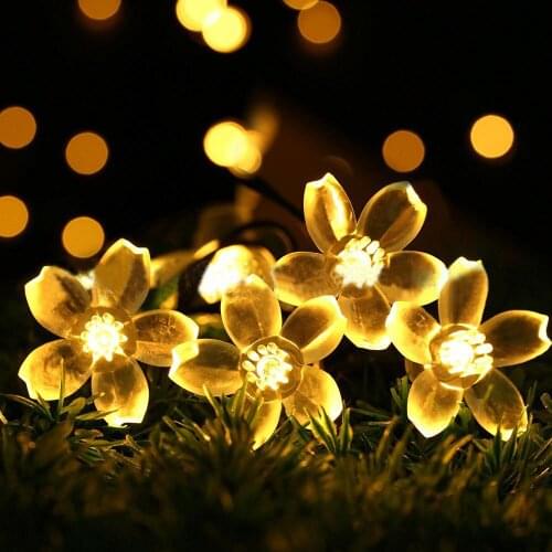 7m 50LED Flower Solar Lamp Power LED String Light Fairy Lights String Solar Light Garlands Garden Christmas Decor For Outdoor