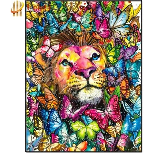 5D DIY Diamond Painting Flower butterfly, lion Full Square Round Drill Embroidery Cross Stitch 5D icon gift Home Decor mosaic