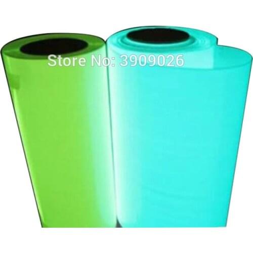 25x50CM(10"x20") Glow in Dark Heat Transfer Vinyl Press Machine Cutting Plotter Cutter T-shirt DIY Foil Film Blue or Green