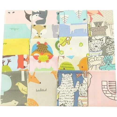 Booksew 100% Cotton Fabric 5x50CM Jelly Rolls Cloth DIY Patchwork Doll Craft Quilts Tissu Animal Cartoon Series Tecido Telas
