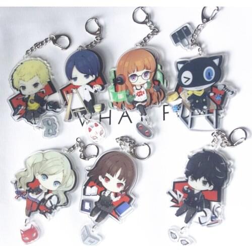 Game Persona 5 Anime P5 Akira Kurusu Anne Takamaki Two Sided Big Size Acrylic Keyring Keychain Key chain