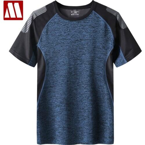 Quick Dry Sport T-Shirt For Man 2021 Short Sleeve Summer Casual Cotton Plus Size 5XL 6XL 7XL Top Tees Mens gym Tshirt Clothes