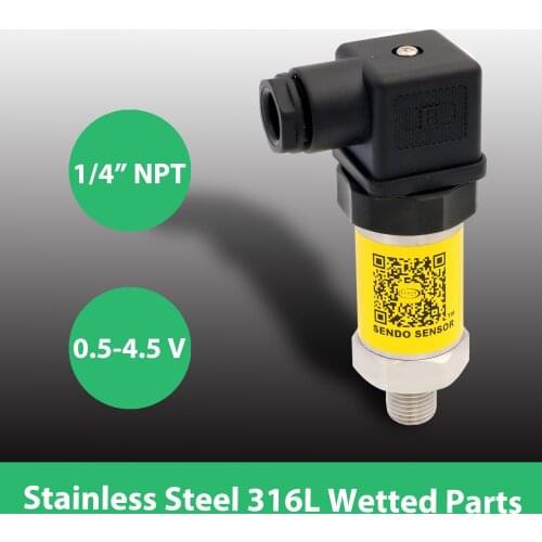 Pressure transmitter 0.5 4.5V, 0 0.35bar, 10 bar, 100 bar, 160 bar, 250 bar, 400 bar gauge, pressure sensor, transducer, 0.5-4.5
