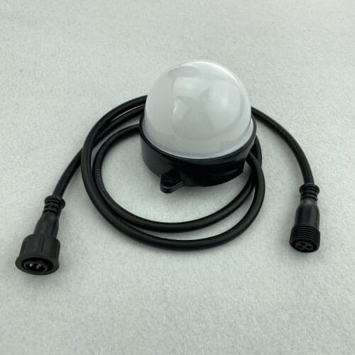 DC24V WS2811 IC(UCS1903) addressable RGB led pixel module;milky cover(80mm diameter)IP68 rated;2.88W;13.5mm 3core pigtails