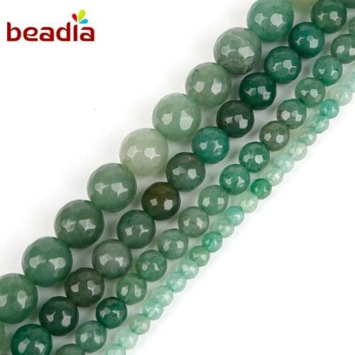 Hot Sell Dia 4/6/8/10mm Green Aventurin Banded Stripe Natural Beads Dyed Faceted Crystal Clear Beads For DIY Necklace Bracelet