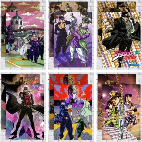 Classic Anime JoJos Bizarre Adventure JOJO Poster Action Anime retro Poster Painting Wall Art for Living Room /Bar Decor