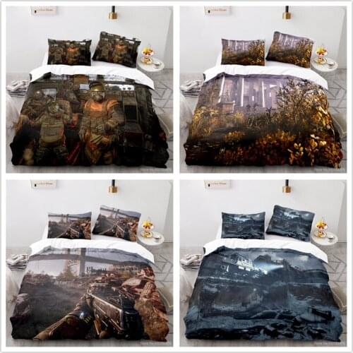 3D Games Printed Metro Exodus Bedding Set 2/3pcs Duvet Cover / Comforter Cover Pillowcase Set Home Textile for Young Boys Gift
