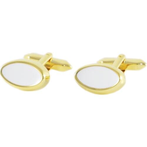 Fashion Gold Tone Black Enamel Cuff links White Enamel Oval Cuff Links Wedding Gifts Cuff Links Birthday Gift Cuff Links