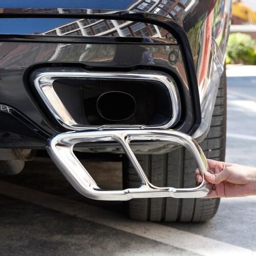 Glossy Black Chrome For BMW X5 G05 X7 G07 2019 Model Stainless Steel Car Exhaust Pipe Cover Trim Accessories