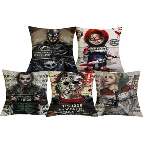 C01099 New Arrival Horror Film Characters Print Cushion Covers Halloween Murders Chucky Jason Harry Styles Sofa Pillowcase