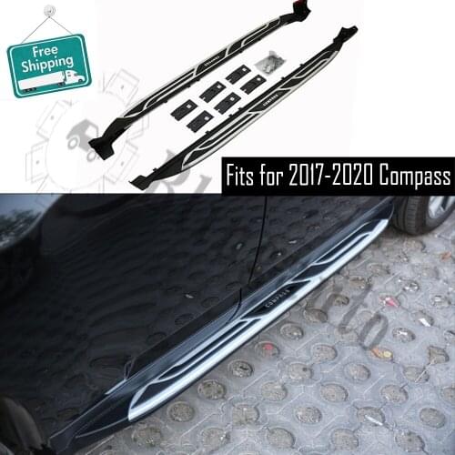 Fits for Jeep Compass 2017-2020 2Pcs left right running board side steps nerf bar car pedal side stairs