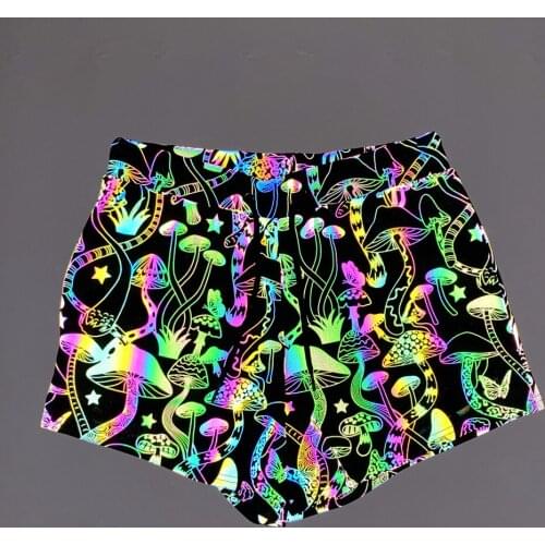 Men Casual Fashion Reflected Light Print Shorts Summer Running Outdoors 2021 New Streetwear Beach Trunks