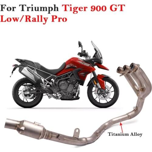 Titanium Alloy Motorcycle Exhaust Escape System Slip On For Triumph Tiger 900 GT Low Rally Pro 2020 2021 Front Middle Link Pipe