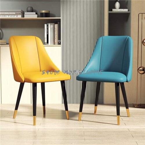 Nordic dining chair home desk chair modern minimalist makeup chair restaurant European style light luxury single back lounge cha