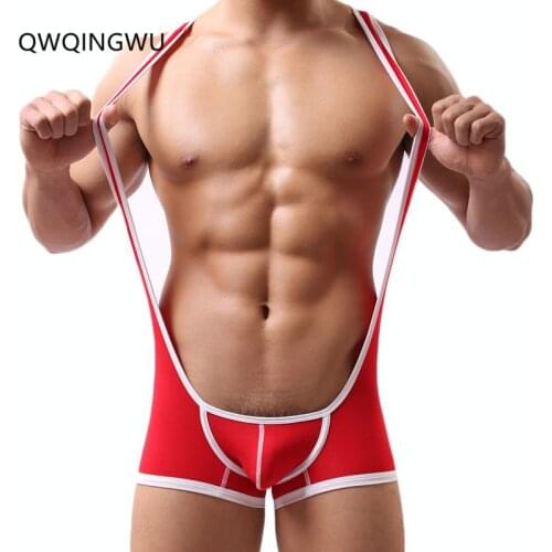 Sexy Mens Undershirt Overalls Modal Sexy Tank Tops Breathable Men Bodysuit Undershirt Jumpsuit Shorts Tight Leotard Undershirt